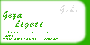 geza ligeti business card